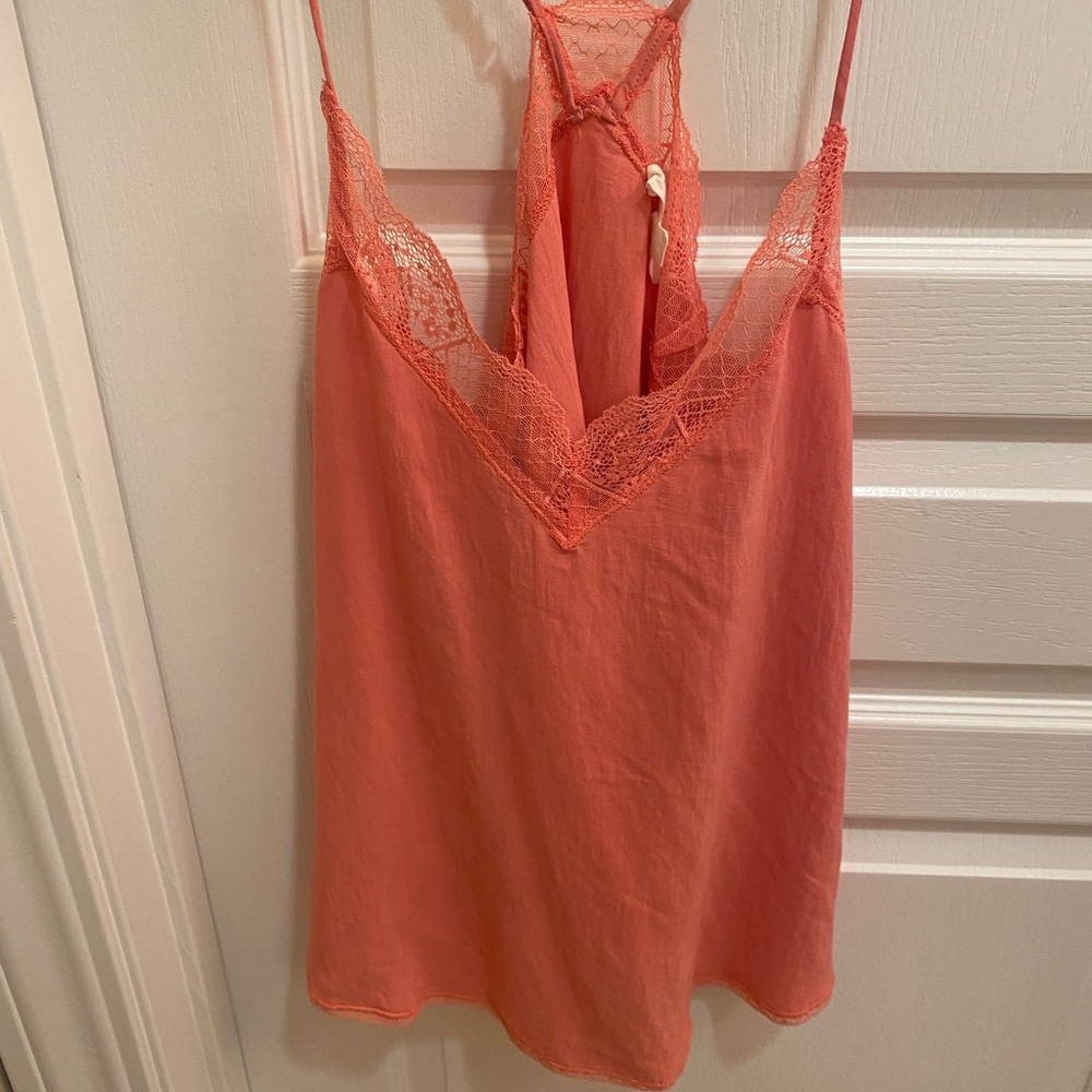 Lovestich lace tank bundle, peach and black sz m